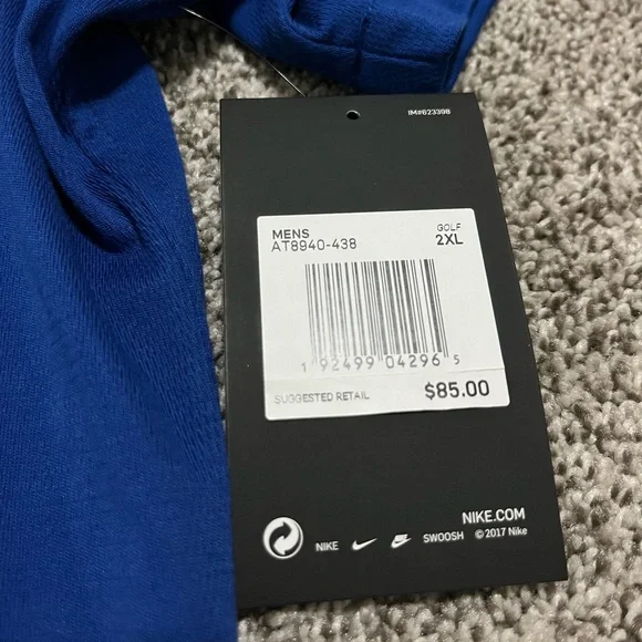 New Nike Dri-Fit Golf Polo Shirt Coaches Collared Shirt Royal Blue White XXL 2XL - Picture 3 of 3